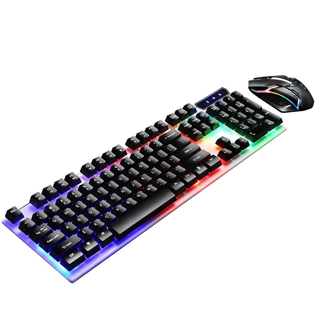 Linyer LED Gaming Keyboard Mouse Set Wired Keyboard Gamer Keyboard