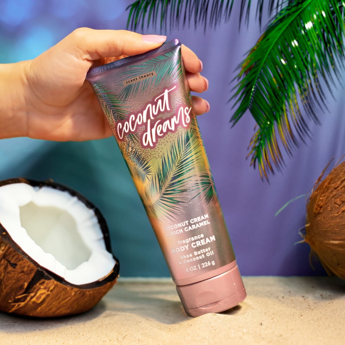 Scent Theory Hand and Body Cream with Shea Butter for All Skin Types, Coconut Dreams, 8 oz