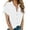 White, variant on Women's Linen Blouse Short Sleeve Button Down Shirts 100% Cotton Collared Summer Short Sleeve Blouses Tops