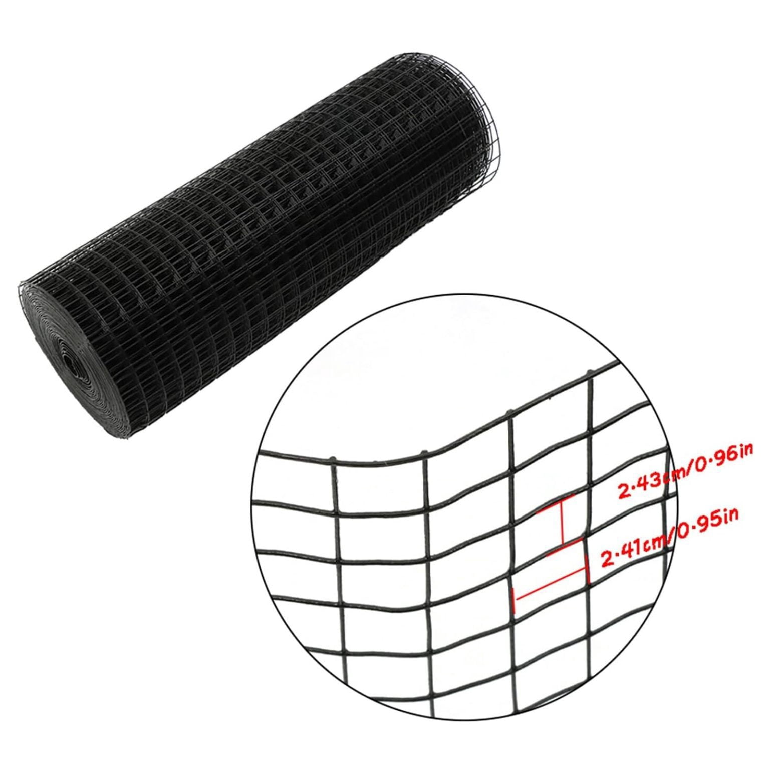 24 in x 50 ft Hardware Cloth, 1 in Chicken Wire Fence for Chicken Coop Fences and Poultry Animal Netting (16 Gauge, Black)