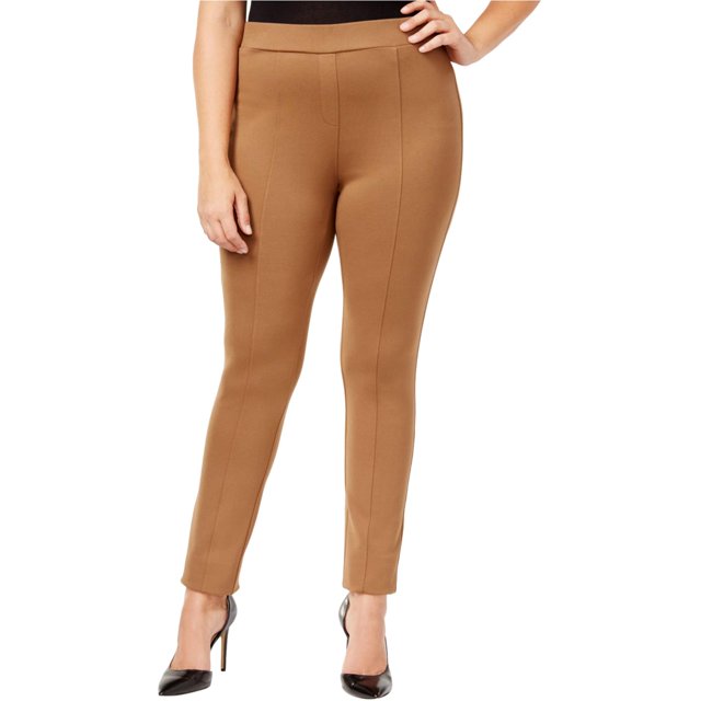 Style & Co. Leggings casuales con costuras para mujer, marrón, 20W