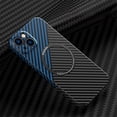 thumbnail image 1 of Frusde for iPhone 15 Pro Max Magnetic MagSafe Case Carbon Fiber Slim Durable Shockproof Business Case-Black Blue, 1 of 6