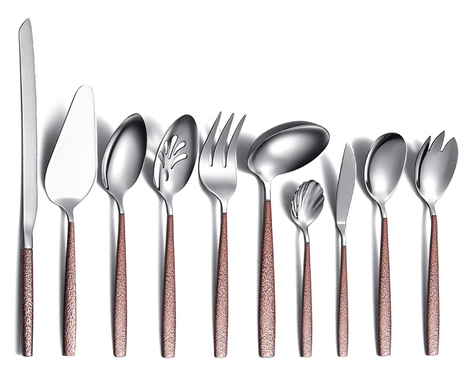 ReaNea Silver Silverware Serving Set 10 Pieces, Stainless Steel