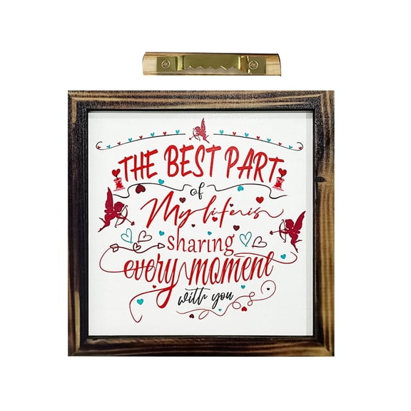 Valentine’s Day Photo Frame, Heart-Shaped Wooden Frame for Wall or Table, Romantic Display for Couples‘ Pictures, Wedding Photos, or Anniversary C