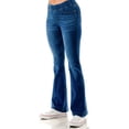 thumbnail image 3 of Jvini Women's Flare Jeans Pull-On High Waisted Stretch Denim Jeggings Medium Blue Wash 31" Inseam, 3 of 6