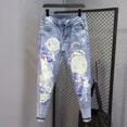 thumbnail image 5 of Pantalones vaqueros gráficos para hombre, pantalones vaqueros rotos para hombre, rectos, rasgados, elásticos, con agujeros, estilo Y2k, estilo gótico, retro, 5 of 5