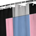 thumbnail image 3 of Ensemble de Rideau de Douche avec Encliquetage, Géométrie Rayée Mi-Siècle (1) Rideaux de Douche Imperméables, Simple Rideau de Bain en Polyester, 72x72 Pouces, 3 of 4