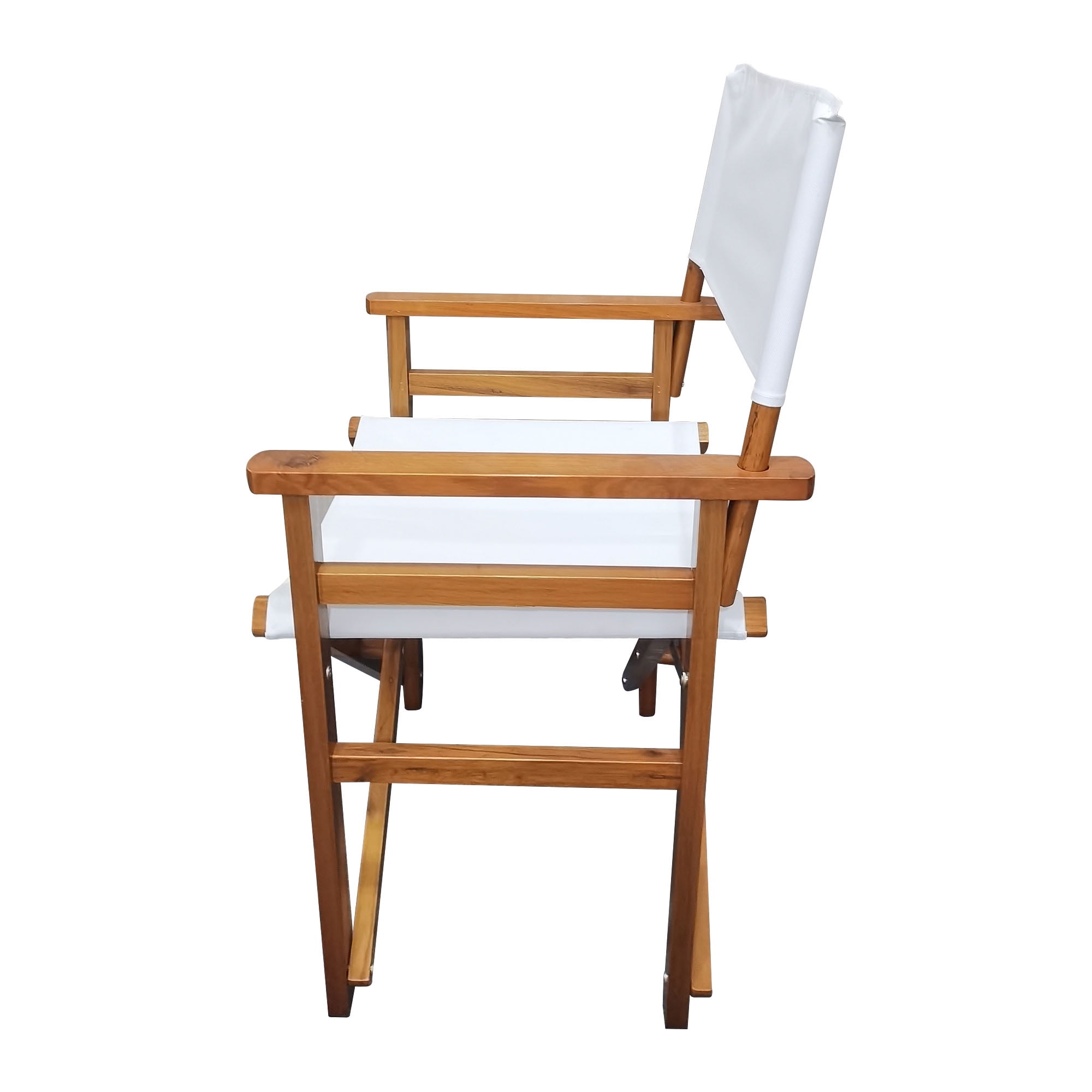 Outdoor Folding Chairs, Director Chairs, Wooden Canvas Folding Director Chair, Set of 2 Chairs with Solid Populus Wood Frame, Foldable Design for Patio Garden Camping Events, Natural