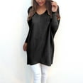 thumbnail image 2 of UJNDER Oversized Sweater for Women Cowl Neck Long Sleeve Button Loose Pullover Knit Tops Black M, 2 of 5
