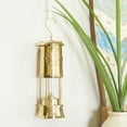 thumbnail image 2 of DecMode Gold Brass Decorative Candle Lantern with Handle, 2 of 8