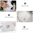 thumbnail image 4 of Shisuyan Cotton Ladies Handkerchiefs Embroidered Design White With Purple 3Pcs 11In, 4 of 9