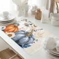 thumbnail image 5 of Thanksgiving Pumpkins Placemats Set of 8 Fall Leaves Flowers Retro Texture Heat Insulated Linen Place Mats, Washable Stain-Proof Table Mats for Dining Tables Holiday Decor 13x19inch, 5 of 9