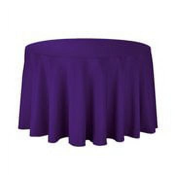 108 in. Round Polyester Tablecloth Purple