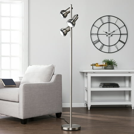 - Southern Enterprises Gylight Metal Floor Lamp, Universal Style, Brushed Nickel