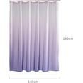 thumbnail image 2 of Shower Curtain for Bathroom Mould Proof Resistant Polyester Fabric Bath Curtain Waterproof Washable with 6 Hooks for Wetroom White to Black Narrow, 2 of 13