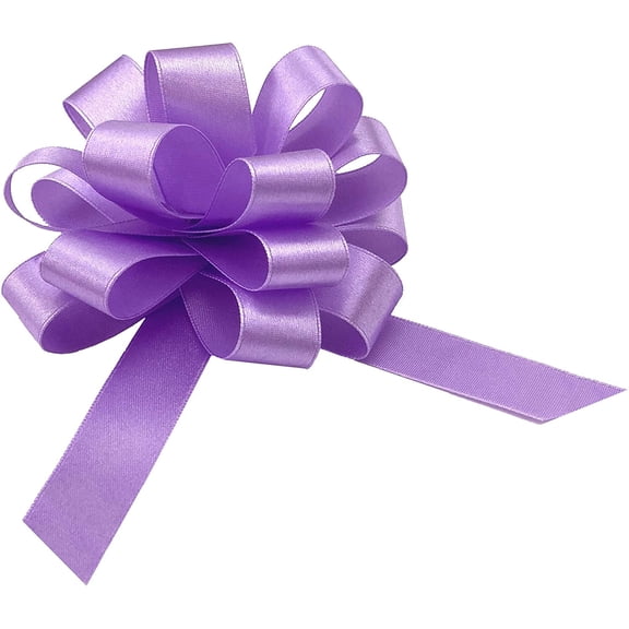 Lavender Satin Gift Pull Bows - 4" Wide, Set of 9, Easter, Spring, Silky Fabric, Mother's Day, Wedding, Baby Shower, Party Favor Decor, Birthday, Anniversary, Fundraiser, Church, Wreath, Basket