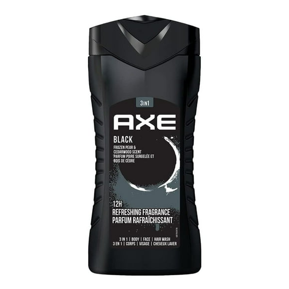 AXE Black - Gel de baño 3 en 1 con aroma a pera congelada y madera de cedro | Lavado de cara| Lavado de cabello