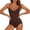 Coffee, variant on qolati Shapewear Bodysuit for Women Lace Trim Backless Bodysuits Tops Adjustable Spaghetti Straps Push Up Body Shaper with Built-in Bra Beige XL