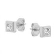 thumbnail image 6 of Unique Moments 1 Carat Lab Grown Princess-Cut Diamond Stud Earrings 14K White Gold, 6 of 6