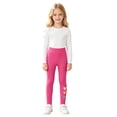thumbnail image 3 of Tfken Child Soft Comfy Pants School Daily Wear Yoga Leggings For Girls High Waist Pants Stretch Heart Print Kids Classic Clothes Size 5-6 Years Red, 3 of 5