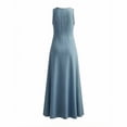 thumbnail image 6 of ClodeEU Women's V Neck Sleeveless Dress with Contrast Pockets ,Summer Solid Color Casual Loose Fit Midi Dress Light Blue,Women's Plus M, 6 of 8