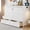 White + MDF+LVL + Queen, variant on Queen Size Murphy Bed Wall Bed with drawer and a set of Sockets & USB Ports, Gray
