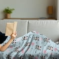thumbnail image 3 of Ballerina Soft Flannel Fleece Throw Blanket, Panda Ballerina in Dress and a Crown on Head, Cozy Plush for Indoor and Outdoor Use, 70" x 90", Baby Blue Charcoal Grey, by Ambesonne, 3 of 5