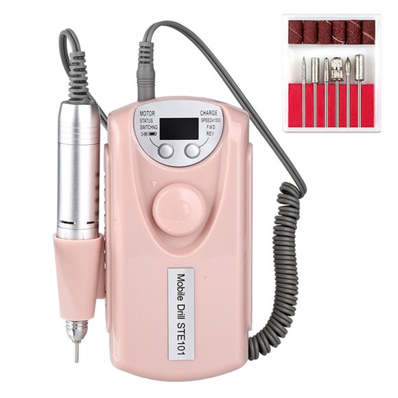 Amdohai Rechargeable Nail Drill Machine LCD Display Adjustable Speed Small Portable for Manicure Nail Polishing Nail Removal