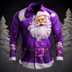 thumbnail image 1 of Camisa con botones de moda, nuevo estilo, patrón festivo rojo HD, material elástico suave y cómodo, diseño de diseñador , talla grande, 1 of 6