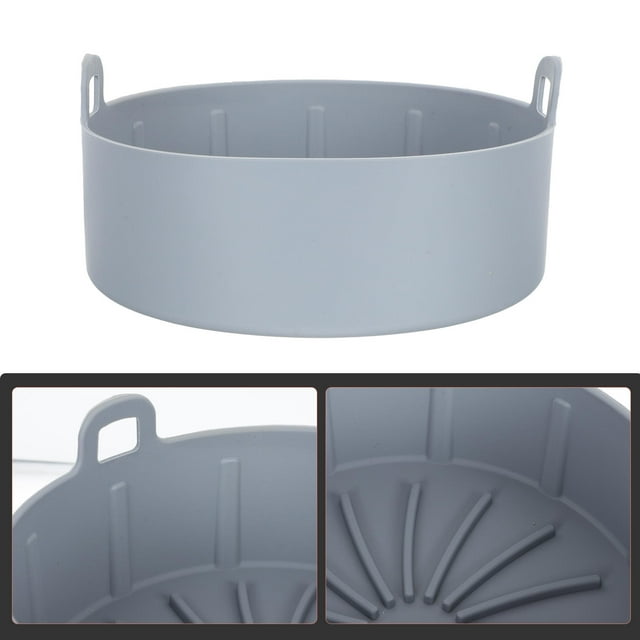 RUNROTOO Panier de Friteuse à Air Chaud de Remplacement en Silicone Gris Lot de 1 Conservation de la Forme des Aliments