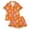 Orange14, variant on HEVRJEWJD Girls Halloween Pajamas Cute Pumpkin Ghost Print Short Sleeve Shirt Elastic Pants 2 Piece Pajama Set Kids Nightwear Pink14 9-10 Years
