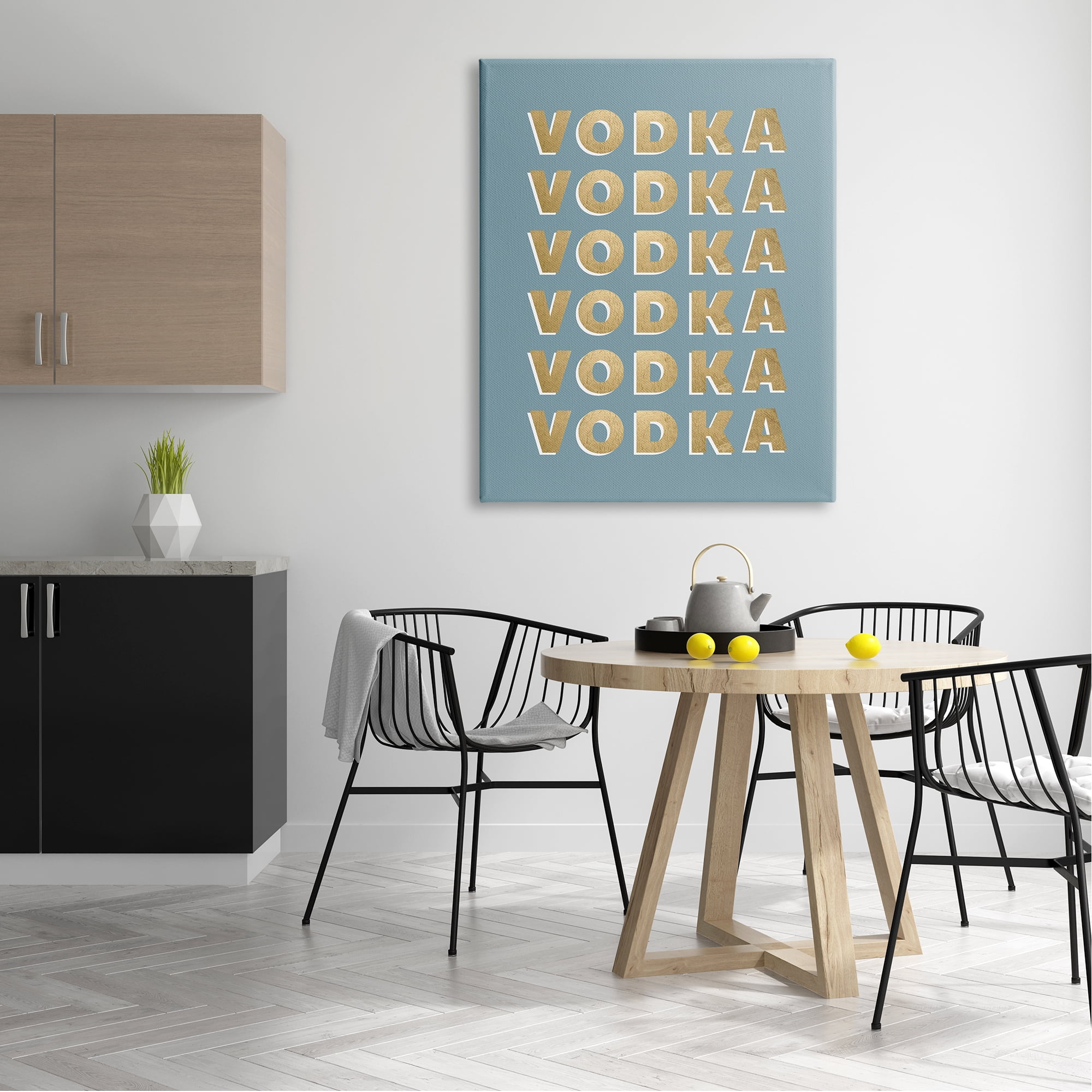 Stupell Industries Glam Vodka Text Pattern Teal Background , 36 x 48, Design by CAD Designs