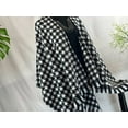 thumbnail image 5 of Elegant Houndstooth Ruana Wrap - Versatile Black  White Poncho - One Size Fits All, 5 of 6