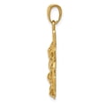 thumbnail image 2 of 14K Yellow Gold Charm Pendant Polished & Textured 2-D Mariners Crucifix Rope Wheel, 2 of 4
