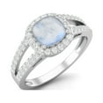 thumbnail image 2 of 925 Sterling Silver 2.22 Cts Cushion Moonstone Solitaire With Accent Split Shank Women Mother's Day Gift Ring, 2 of 3