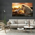 thumbnail image 3 of Vibrant Lion and Lamb Framed Wall Art, with Ready-to-Hang Design Decoration, Jesus Canvas Prints Wall Art, Christian Decor Canvas for Painting Wall Art, 3 of 10
