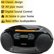 Philips Portable Boombox with CD and Cassette Player, MP3-CD, Adult, Single Piece, 1 Count, 1 Pack, Bass Boost, USB
