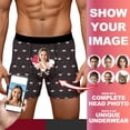 thumbnail image 2 of KHONTS Men's Personalized Boxers Husband Boyfriend Funny Boxers Face Photo Custom Valentine's Day Birthday for Him Black XL, 2 of 7