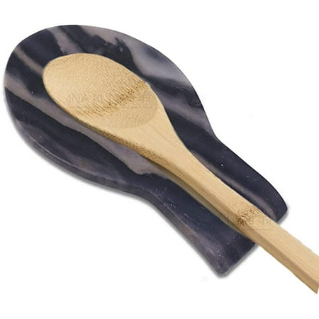

INA KI Natural Marble Large Spoon Rest ( For kitchen Home Hotels Restaurants ) 10 Inches (Grey)