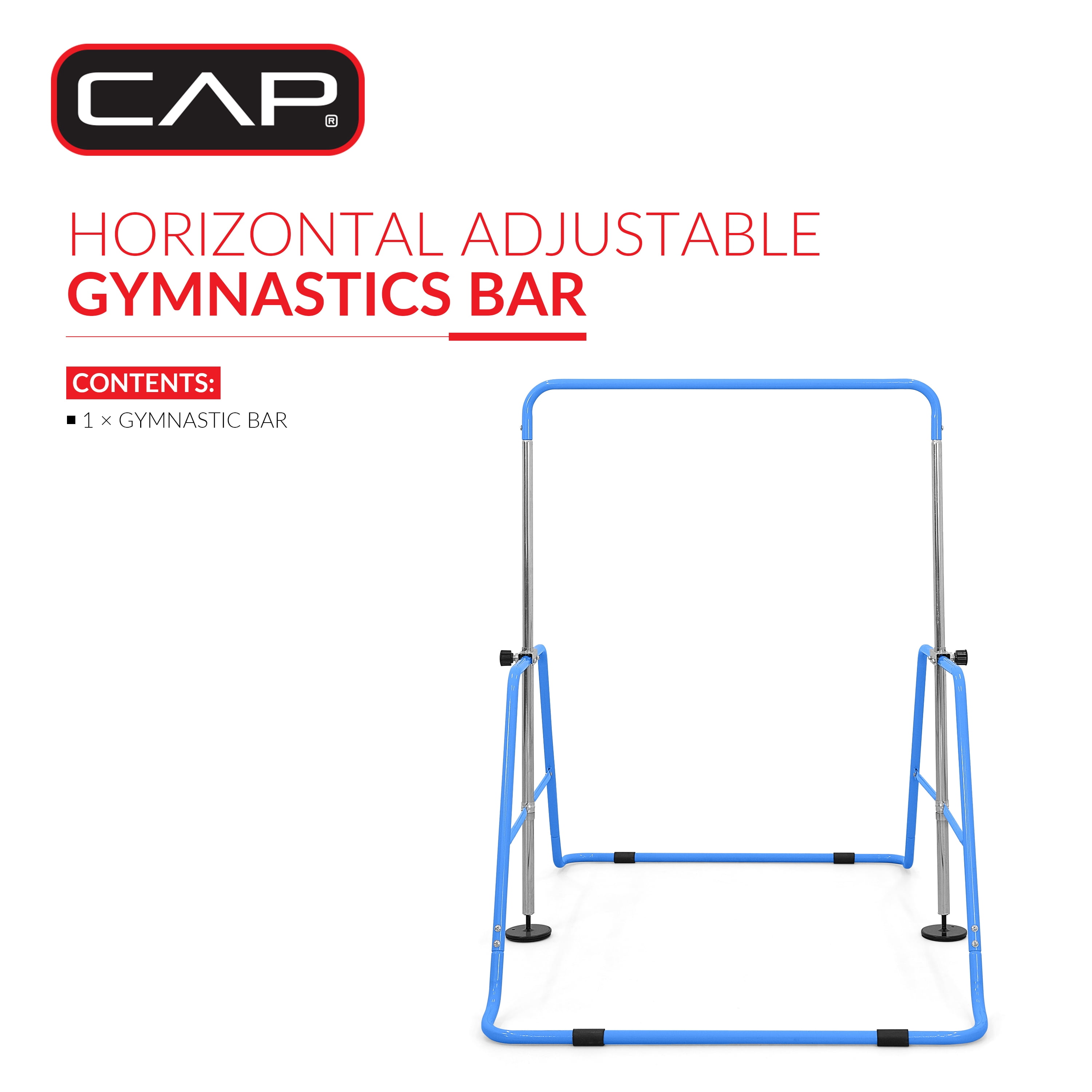 CAP Adjustable Height Horizontal Gymnastics Bar for Kids, Blue