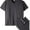 Charcoal, variant on Fruit of the Loom Men's Short Sleeve Black and Gray V-Necks, 5 Pack