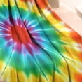 thumbnail image 3 of Rainbow Tie Dye Mandala Pattern Blanket,Comfortable Soft Flannel Throw Blanket,All Season,Warm Lightweight Blankets for Sofa Bed Couch Living Room Chair,30"x40", 3 of 4