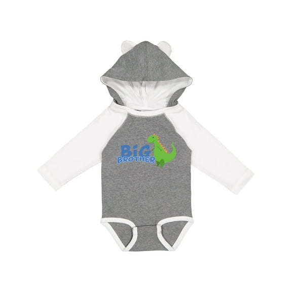 Inktastic Big Brother Green Dinosaur Boys Long Sleeve Baby Bodysuit