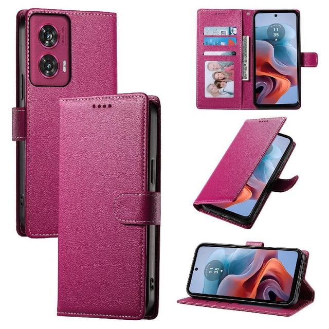 Funda para FOXDOCK Motorola Edge 50 Fusion– Cuero Premium, 3 ranuras para tarjetas, Protección contra impactos