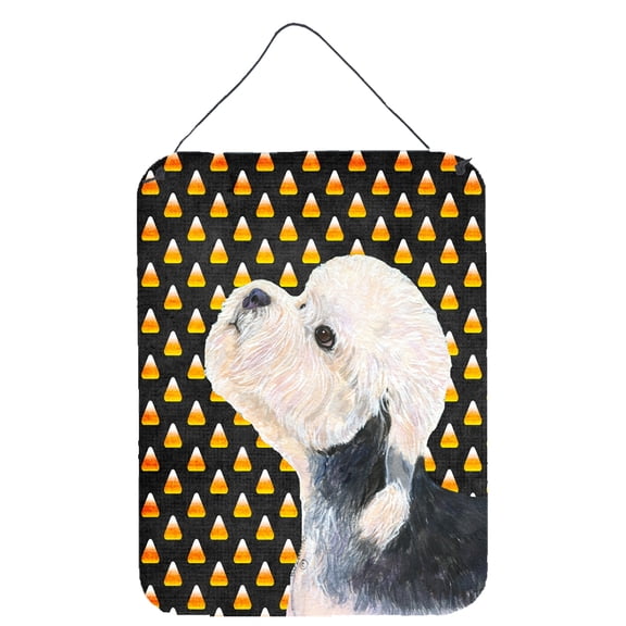 Dandie Dinmont Terrier Candy Corn Halloween Portrait Wall or Door Hanging Prints
