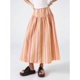 thumbnail image 4 of Multicolor Striped Tiered Midi Skirt For Women, Casual Flowing A-Line Skirt With Elastic Waist, 4 of 7