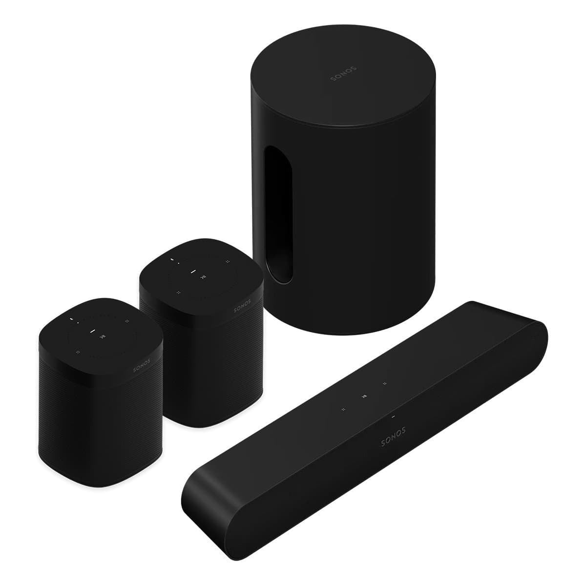 Verleiding abstract Museum Sonos Immersive Set with Ray Compact Soundbar, Sub Mini Wireless Subwoofer,  and Pair of One Wireless Smart Speakers (Gen 2) (Black) - Walmart.com