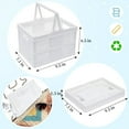 thumbnail image 2 of Folding Storage Crate for Desk Organizing,Drawer Organizer,Collapsible Stacking Crate with Handles,Durable Plastic Storage Basket for Home Kitchen Classroom Office Bedroom and Bathroom,White,9.5 in, 2 of 7