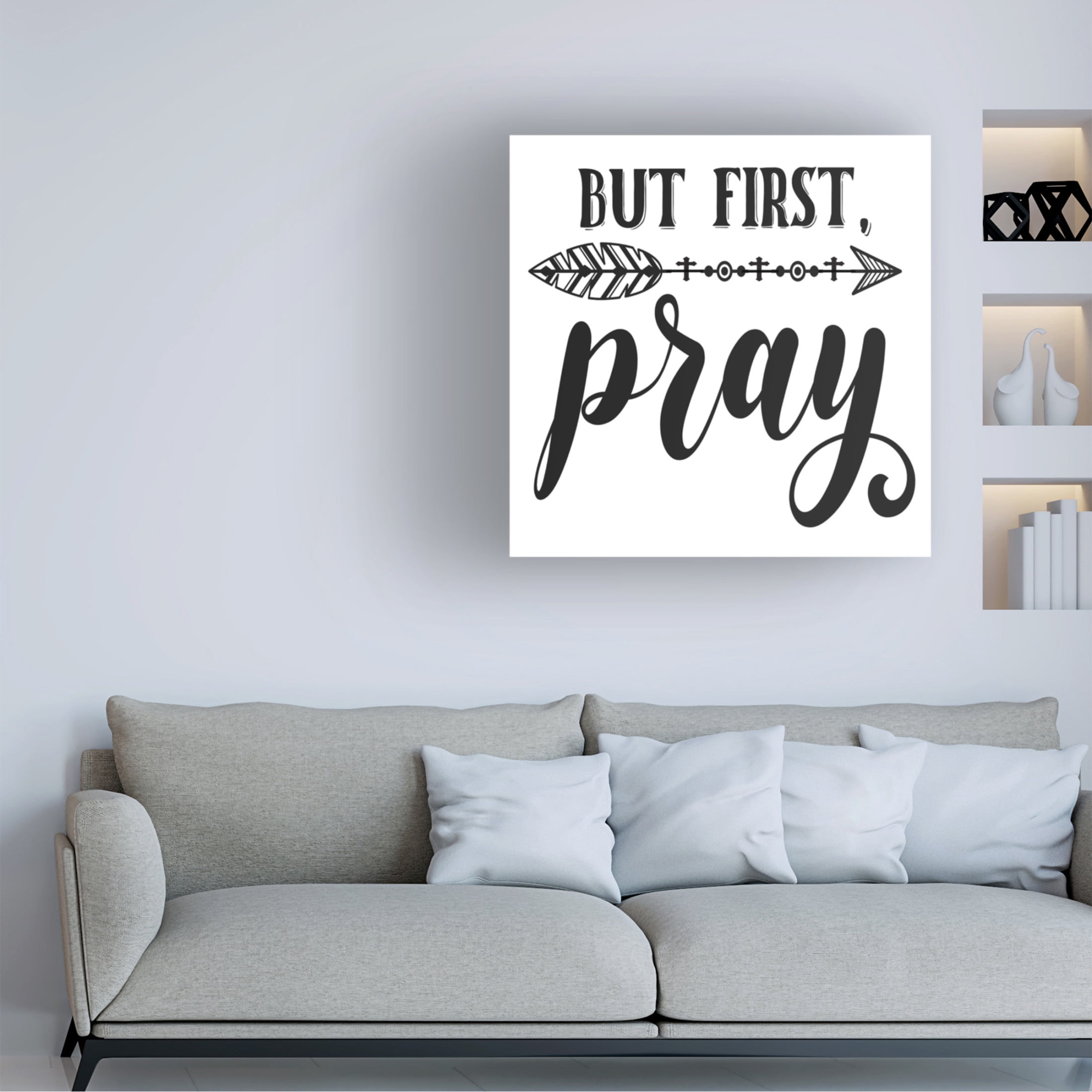 Canvas Wall Art - Jean Plout 'Christian Typography A' Wall Art for Living Room, Bedroom, or Office Décor by Trademark Fine Art - 18 x 18 Inches