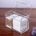 thumbnail image 5 of Qtip Holder Dispenser, Floss,3 Compartment Plastic Jars,Bathroom Organization, 5 of 5
